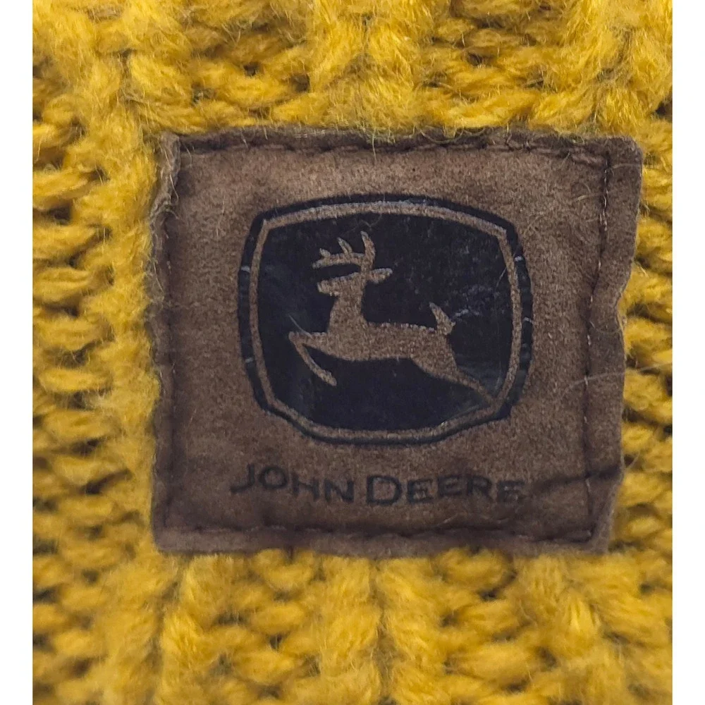 Genuine‎ John Deere Knit Beanie Winter Hat Pom Pom Yellow Purple